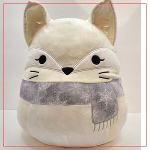 Squishmallow Nadine Artic Fox Plush Stuffed Animal Winter Scarf‎ Holiday 12 Inch